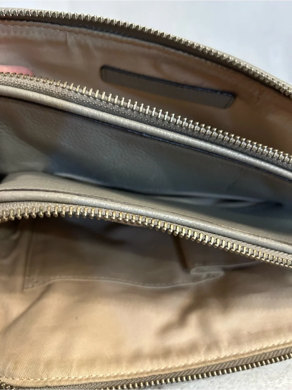 Banana Republic Pebbled Gray Leather Crossbody Bag Minimalist